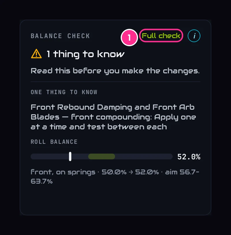 Balance check: one thing to know, and the roll balance bar